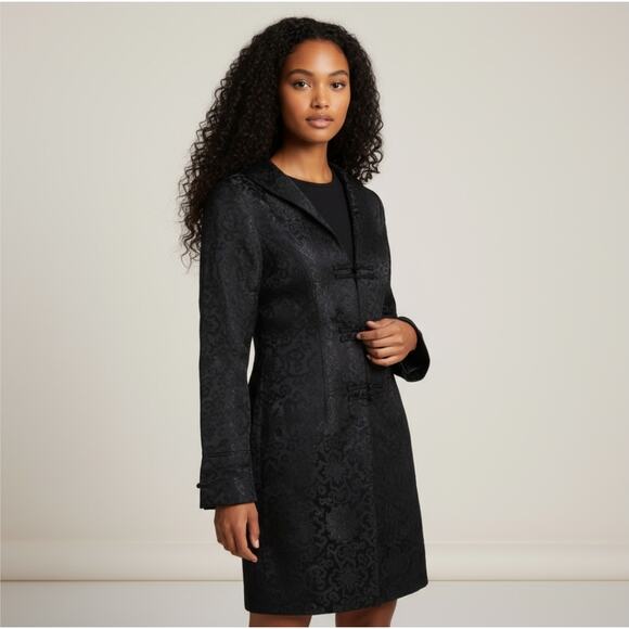 Black Damask Brocade Goth Jacket - Picture 1 of 7